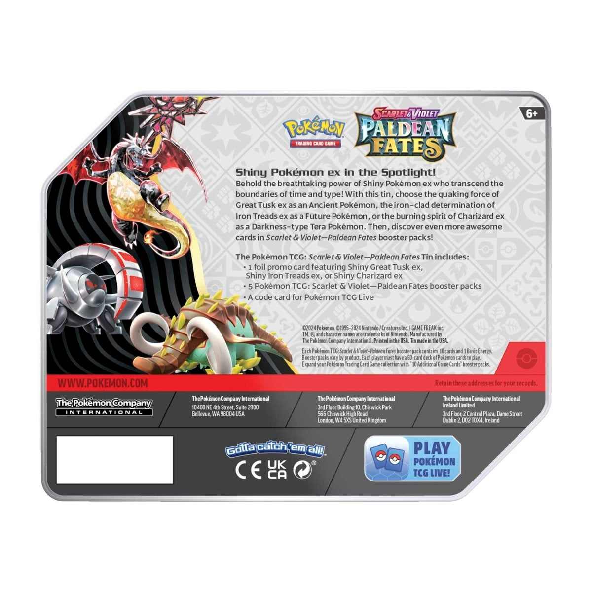 Paldean Fates Charizard USA Tin